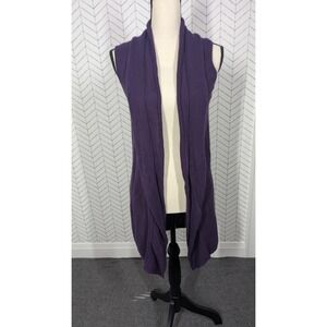Cynthia Rowley Sweater Womens Small Purple Cashmere Open Cardigan Flowy Ethereal
